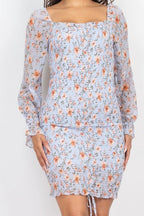 Vestido Blashe Mangas Largas Estampado Corto Para Damas by Blashe