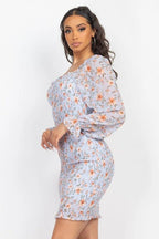 Vestido Blashe Mangas Largas Estampado Corto Para Damas by Blashe