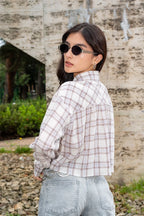 CAMISA CROPPED CUADROS R-C 8335 - Kliquea