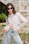 CAMISA CROPPED CUADROS R-C 8335 - Kliquea
