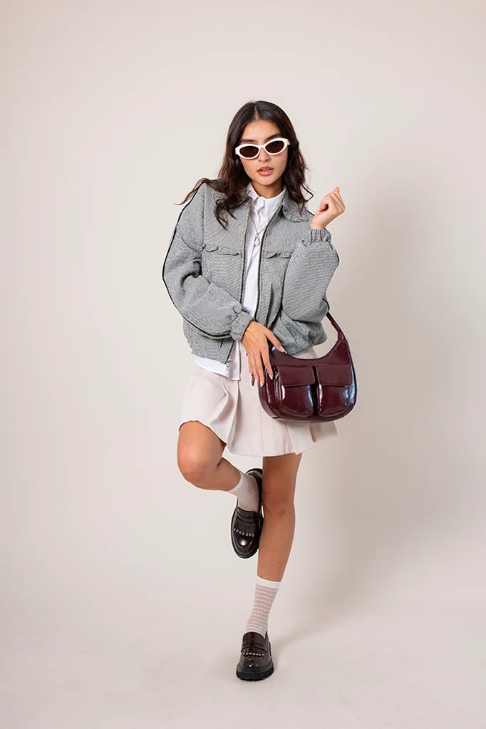 CHAQUETA BOMBER CUADROS E-F 8448 - Kliquea