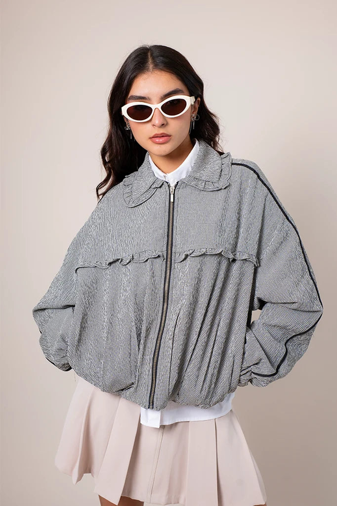 CHAQUETA BOMBER CUADROS E-F 8448 - Kliquea