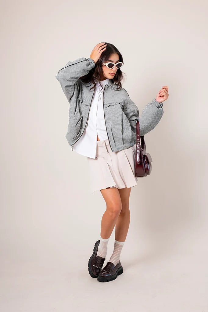 CHAQUETA BOMBER CUADROS E-F 8448 - Kliquea