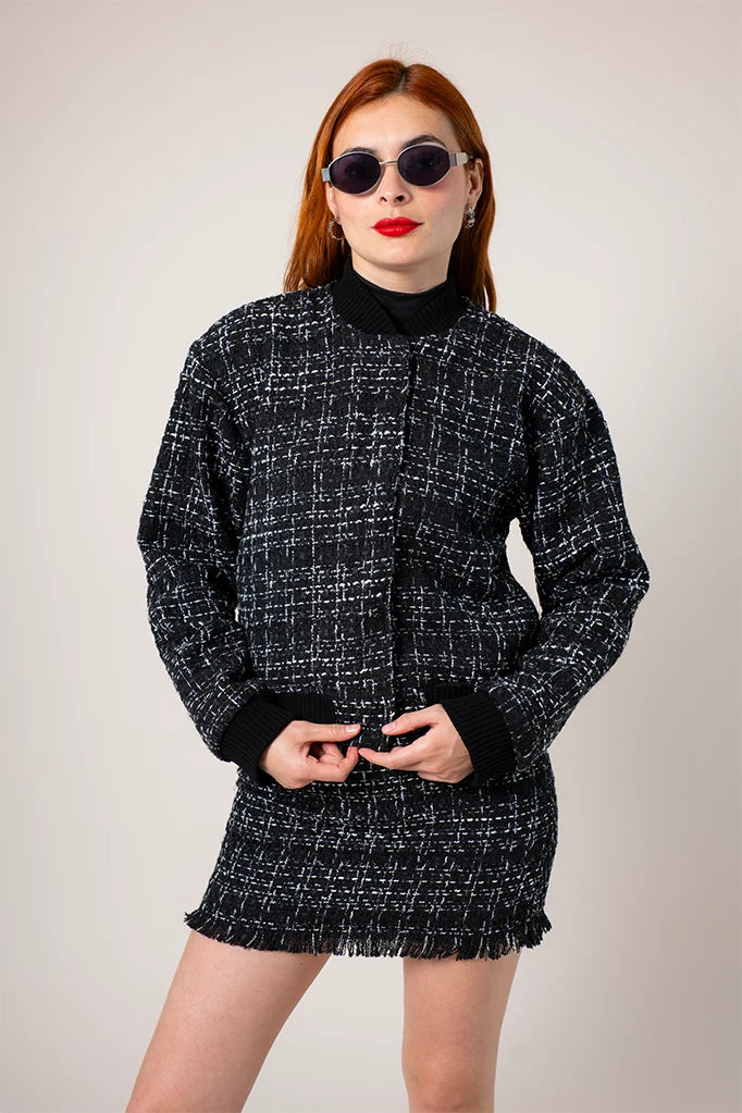 CHAQUETA BOMBER TWEED E-F 8133 - Kliquea