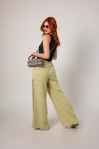BH PANTALON FLUIDO RAYAS G-8516 VERDE.