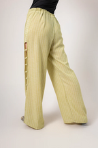 BH PANTALON FLUIDO RAYAS G-8516 VERDE.