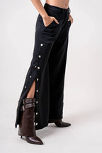 PANTALON WIDE LEG BROCHE R-F 7224 - Kliquea