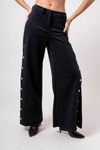 PANTALON WIDE LEG BROCHE R-F 7224 - Kliquea