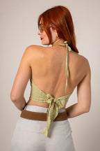 BH TOP HALTER RAYAS G-8257 VERDE.
