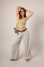 BH TOP HALTER RAYAS G-8257 VERDE.