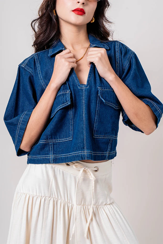 CAMISA CROPEED DENIM B-C 8310.