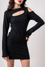 VESTIDO CORTO MANGA LARGA B-F 8285.