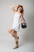 VESTIDO FLUIDO BORDADO G-C 8216.