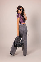 JEANS WIDE LEG CARGO R-M 8481.