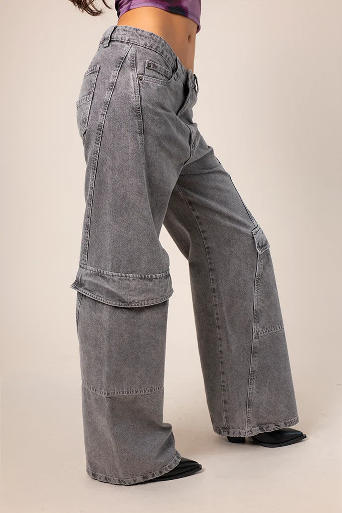 JEANS WIDE LEG CARGO R-M 8481.