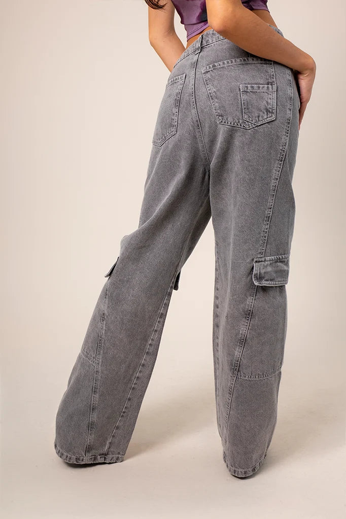 JEANS WIDE LEG CARGO R-M 8481.