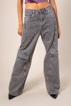JEANS WIDE LEG CARGO R-M 8481.