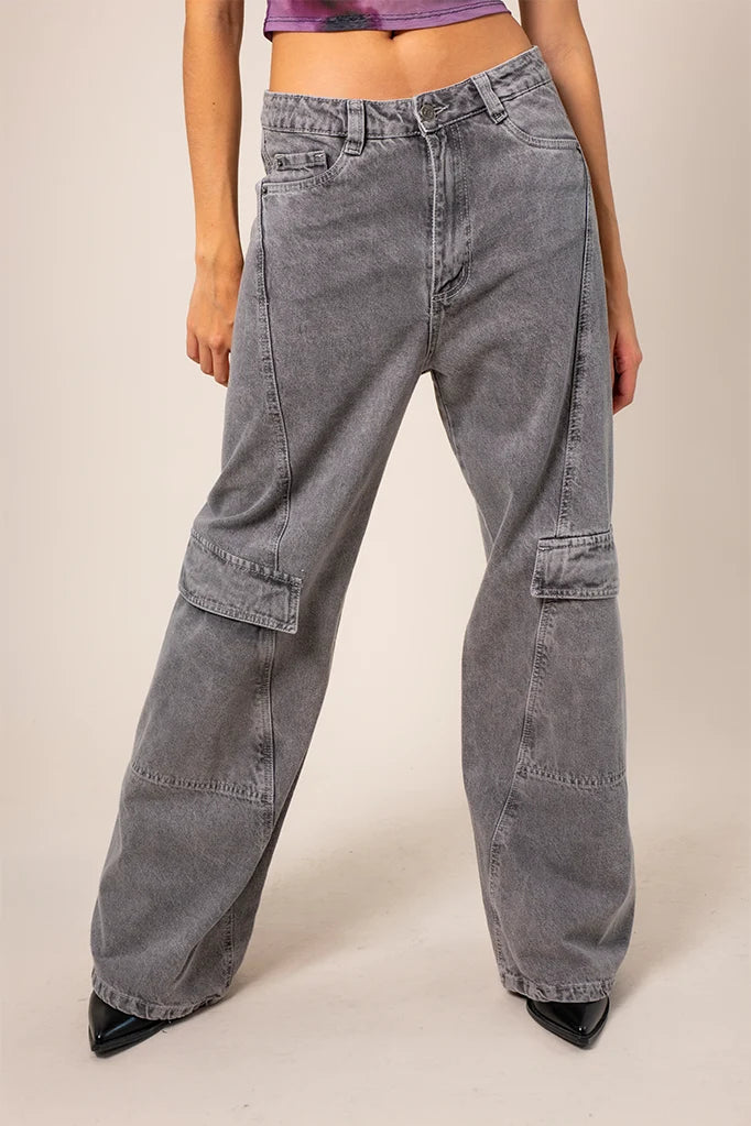 JEANS WIDE LEG CARGO R-M 8481.
