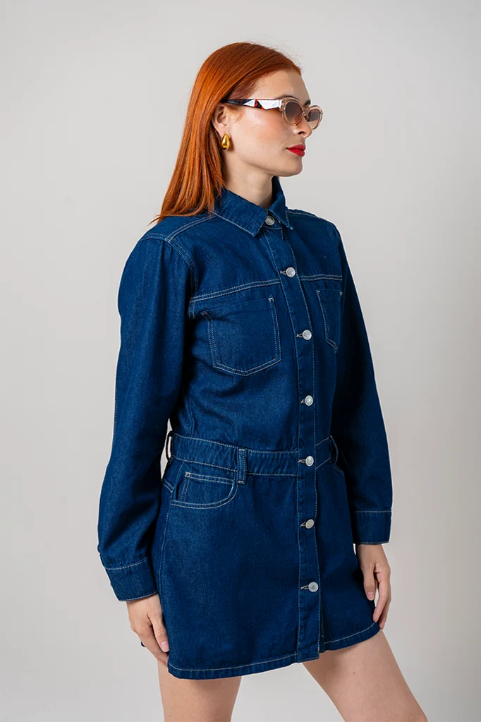 VESTIDO CORTO DENIM E-M 8311 - Kliquea