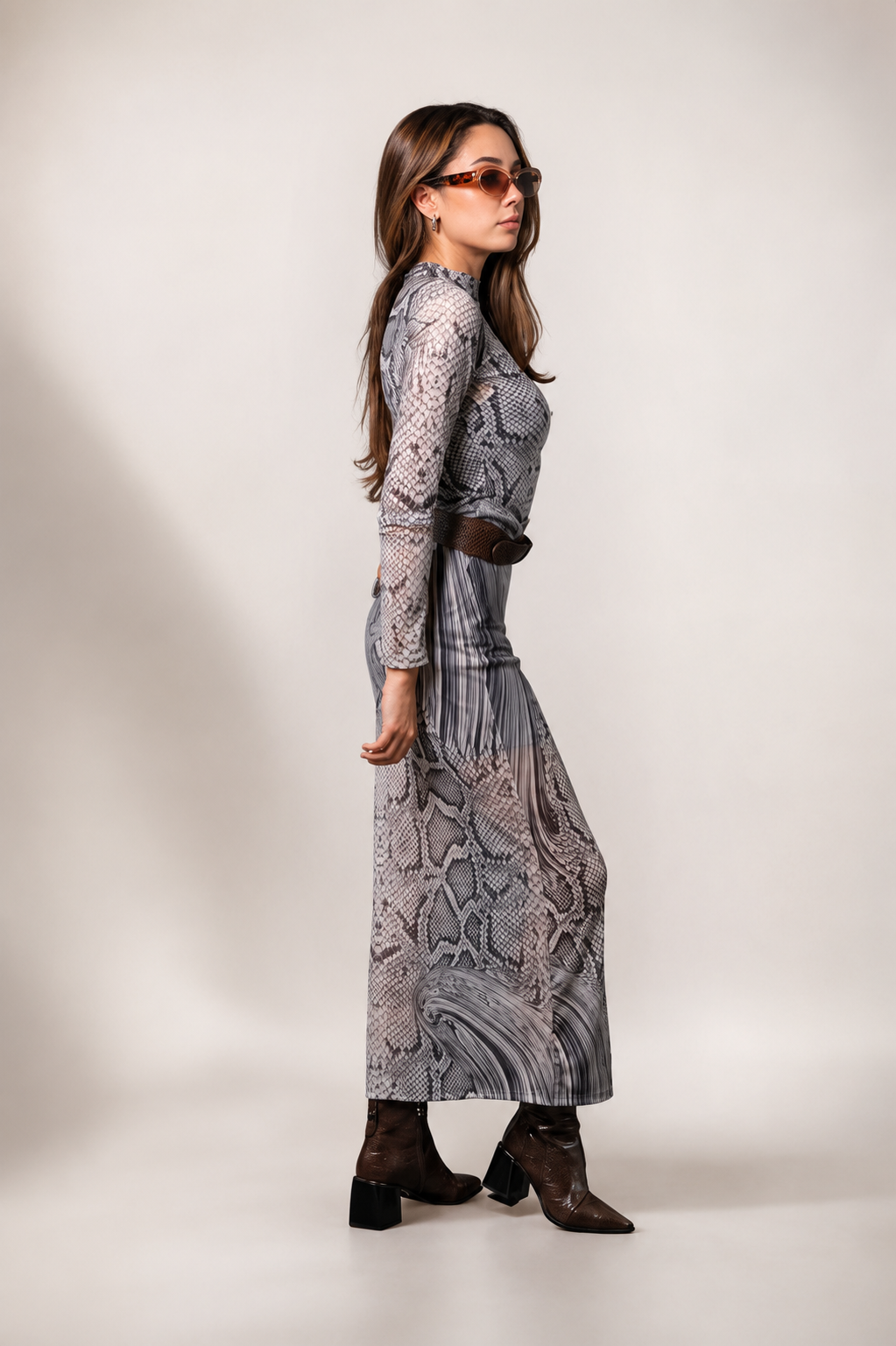 BH VESTIDO LARGO MESH SNAKE 8149 - Kliquea