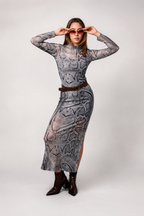 BH VESTIDO LARGO MESH SNAKE 8149 - Kliquea
