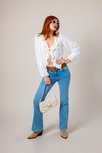 BLUSA FLUIDA VOLANTES G-M 9130.