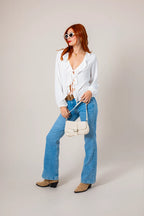 BLUSA FLUIDA VOLANTES G-M 9130.