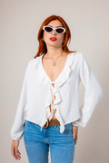 BLUSA FLUIDA VOLANTES G-M 9130.