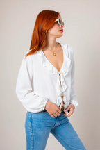 BLUSA FLUIDA VOLANTES G-M 9130.