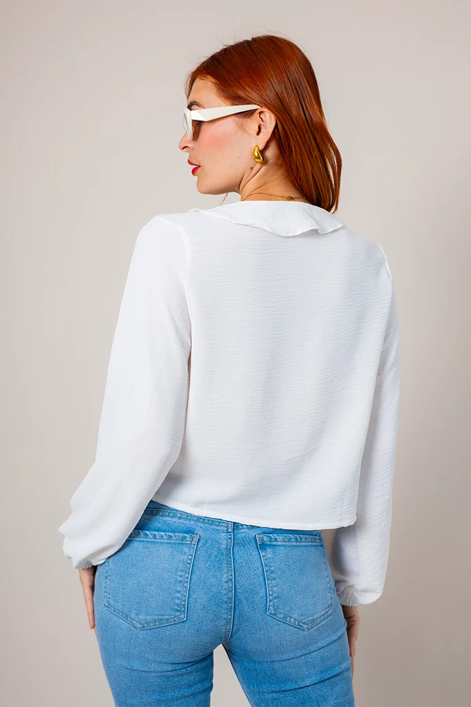 BLUSA FLUIDA VOLANTES G-M 9130.