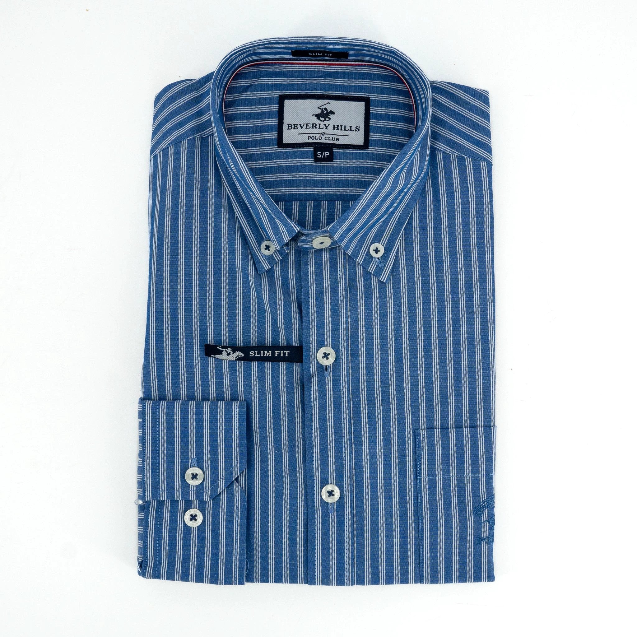 Camisa Beverly Hills Mangas Largas Rayas P/ Caballeros by Beverly Hills