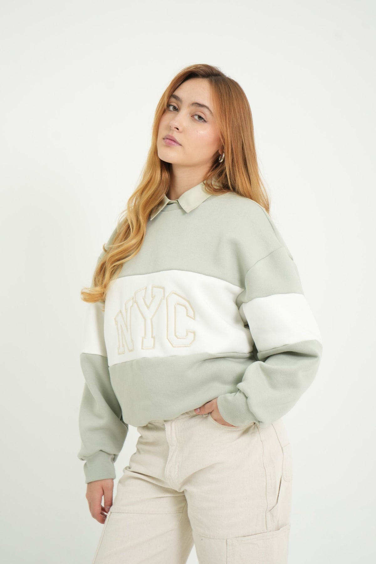 BUZO OVERSIZE CUELLO REDONDO 7226 - Kliquea