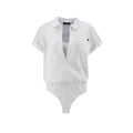 Blusa Badgley Mischka Mangas Cortas Lisa para Damas