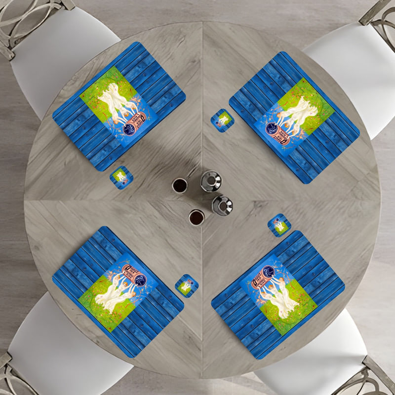 Individuales Reversibles set de 6 rectangular 41*27 cm + 6 Portavasos Bailarinas