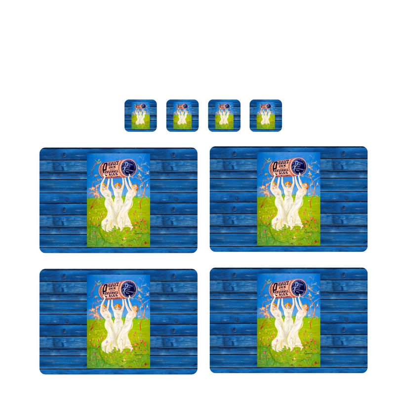 Individuales Reversibles set de 6 rectangular 41*27 cm + 6 Portavasos Bailarinas
