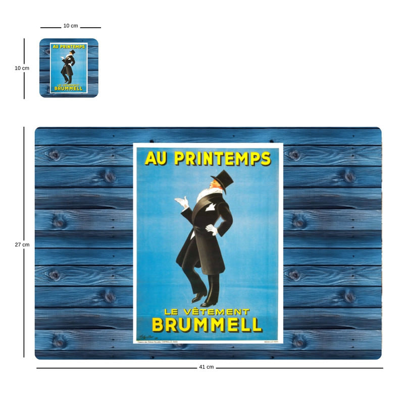 Individuales Reversibles set de 6 rectangular 41*27 cm + 6 Portavasos Barril