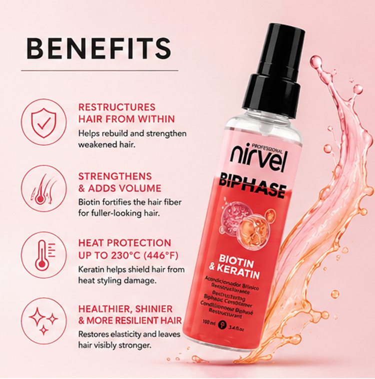 NIRVEL BIPHASE BIOTIN / KERATIN SPRAY 100ML