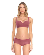 Brasier malva de realce natural St Even con copas suaves y varillas laterales para soporte y ajuste cómodo.