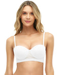 Brasier strapless blanco St Even con copa redondeada, base ancha y silueta estilizada para mujer.