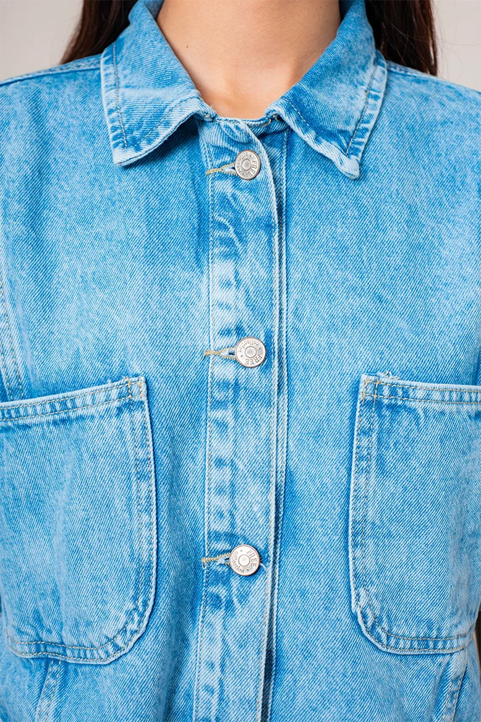 CAMISA DENIM CROP E-M 8148 - Kliquea