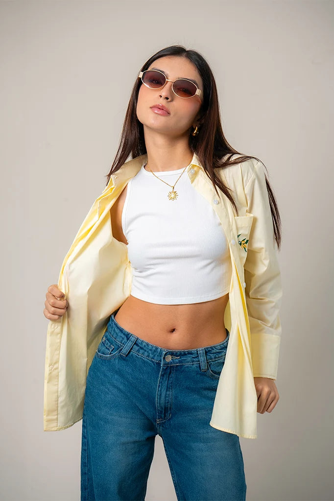 CAMISA POPELINA BORDADA E-M 8543 - Kliquea