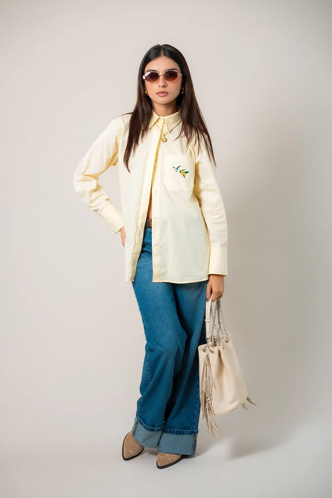 CAMISA POPELINA BORDADA E-M 8543 - Kliquea