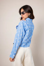 CAMISA RAYAS BORDADA E-M 8486 - Kliquea