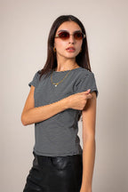 CAMISETA SLIM FIT RAYAS T-M 8495.