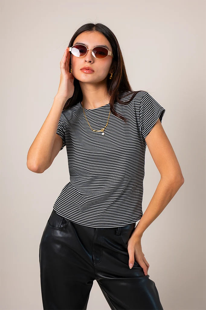 CAMISETA SLIM FIT RAYAS T-M 8495.