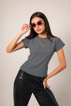 CAMISETA SLIM FIT RAYAS T-M 8495.