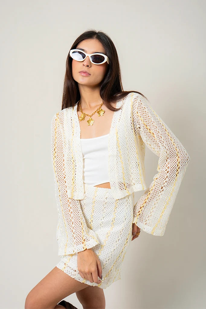 CARDIGAN EFECTO CROCHET B-M 9377 - Kliquea
