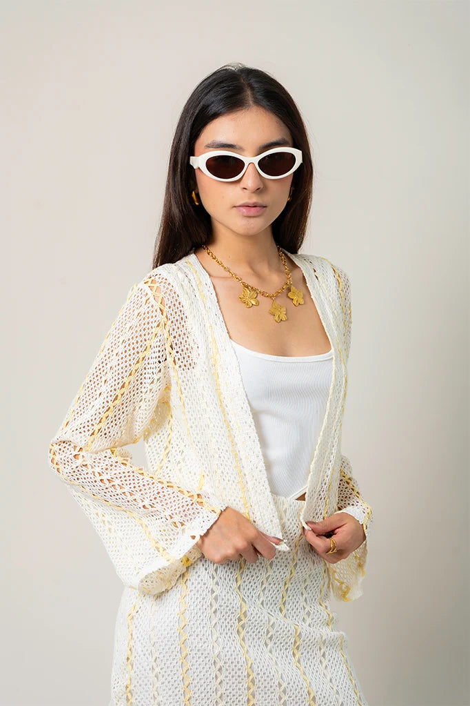 CARDIGAN EFECTO CROCHET B-M 9377 - Kliquea