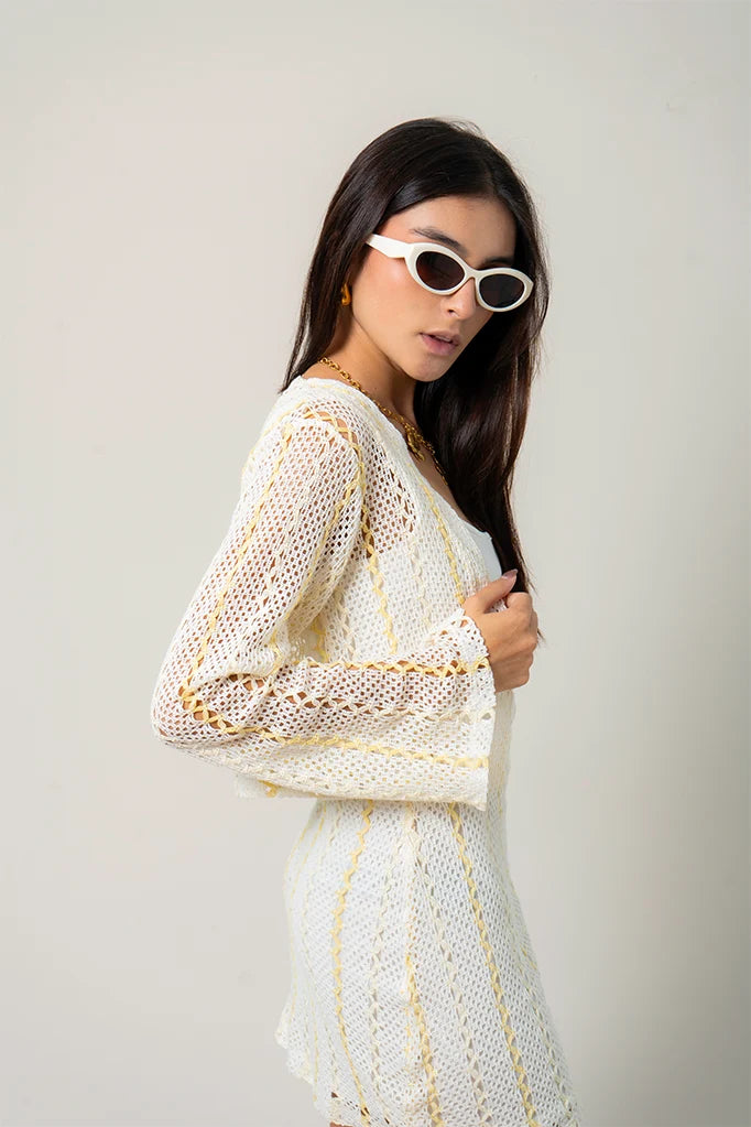 CARDIGAN EFECTO CROCHET B-M 9377 - Kliquea