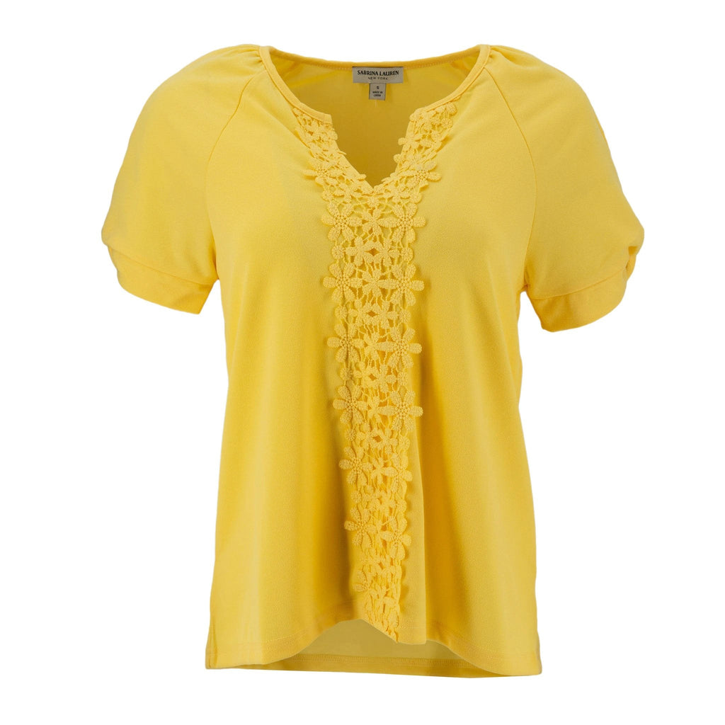 Blusa Sabrina Lauren Mangas Cortas Cuello V Encaje Centro Para Damas by Robert Louis